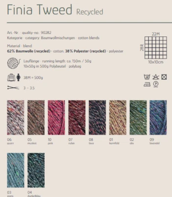 SCHOELLER + STAHL Schoeller+Stahl 50g Finia Tweed Baumwollmischung Nadelstärke 3-3,5