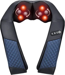 Neck and Shoulder Massager with Heat Shiatsu Back Massage Pillow with 3D Deep Ti - Picture 1 of 7
