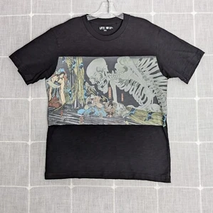 Uniqlo x MFA Boston Shirt Mens Medium Black Ukiyo-E Collab Japanese Skeleton - Picture 1 of 13