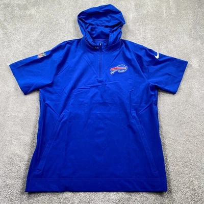 Camisa Buffalo Bills Nike Sideline Coaches manga corta 1/4 cremallera para hombre talla L azul Foto 1 de 4