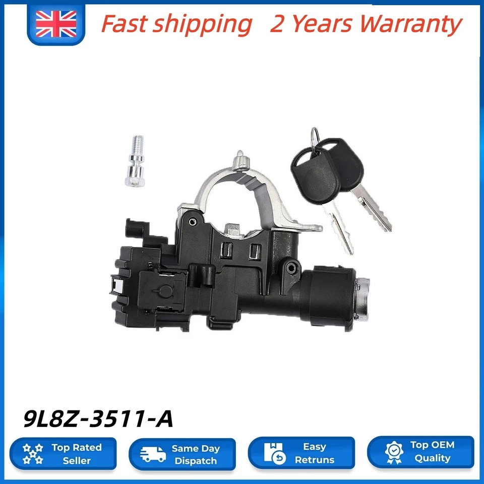 Ignition Lock Cylinder Assembly For 08-11 Ford Focus Escape Mercury W/ Chip Keys - Image 1 of 4