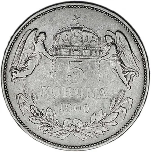 HUNGRÍA moneda 5 Coronas 1900 F+ Elección Fina - Imagen 1 de 7