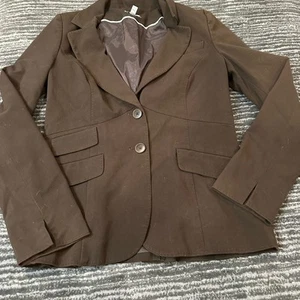 Semantiks Blazer Womens 6 Jacket Brown 2 Button Up Career Business Notch Lapel - Picture 1 of 8