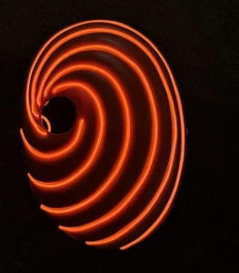 Maske LED leuchtend Halloween Obito Uchiha Halloween Fasching, Kinder 8-12 Jahre - Bild 1 von 6