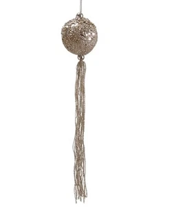 Allstate 12" Seasons of Elegance Pale Gold Glitter Christmas Ornament w/ Tassel - Imagen 1 de 1