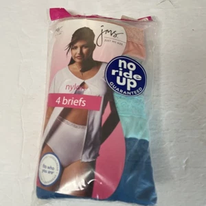 Just My Size JMS 4 Pack No Ride Nylon Briefs Size 11 22/24 Multi Color Sealed - Picture 1 of 6