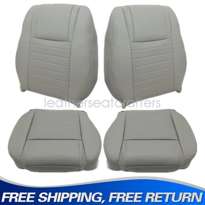 Driver & Passenger Side Leather Seat Cover Gray Perf For 05-09 Ford Mustang GT - Изображение 1 из 4