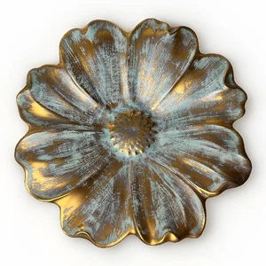 "Centro de mesa Stangl Granada oro antiguo 22k pintado a mano 12""" - Imagen 1 de 6