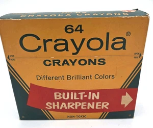Caja de crayones Crayola 64 Brinney & Smith años 60 de colección marcada $1,00 colores retirados - Imagen 1 de 6