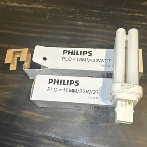 2X Philips PLC 15MM/28W/27 Fluorescent 28W Lamp Light Bulb 2700K 2-Pin - Picture 1 of 3