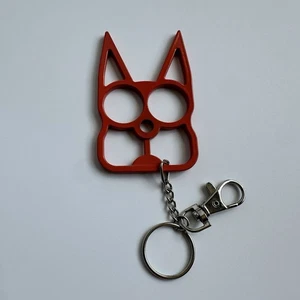 Red Cat Ears Public Safety Keychain Clip - Picture 1 of 6