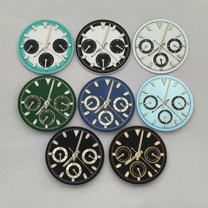 Uhr grün leuchtend 29,5 mm Zifferblatt + Zeiger für VK63 Quarzwerk - Bild 1 von 15