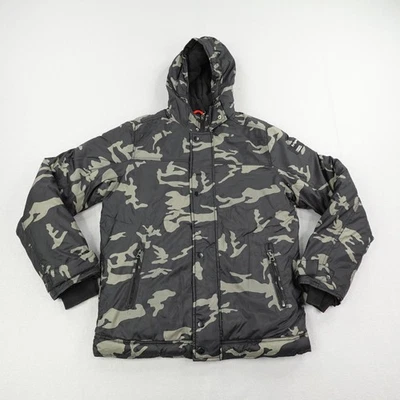 Chaqueta Triple Five Soul Para Hombre Gris Medio Camuflaje Abombado Parka Abrigo Acolchado Foto 1 de 4