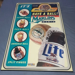 Vintage 1997 Florida Marlins Mania Miller Lite Beer Sign Baseball Miami MLB  - Picture 1 of 12