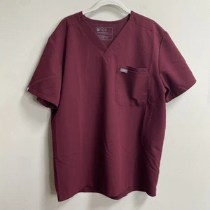 FIGS Men's Burgundy Leon Three-Pocket Scrub Top Size Large - Picture 1 of 10
