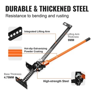 Heavy-Duty 1.22m Farm Jack, 3.18 Ton Capacity for Tractors and SUVs, Orange - Picture 1 of 6