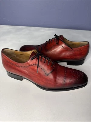 Magnanni Made In Spain Oxford Red Dress Shoes Men’s Sz 9.5 Lace Up Leather - Image 1 of 4