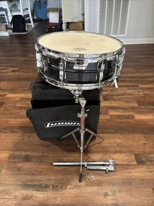 LUDWIG 14-1/2" X 5,5" ROCKERS RULLANTE RISONANTE grigio glitter con supporto + custodia - Foto 1 di 15
