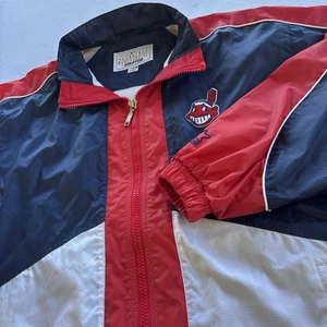 Starter Cleveland Indians Ripstop MLB Windbreaker Jacket M Chief Wahoo 90s - Picture 1 of 16