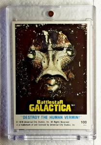 1978 Battlestar Galactica U.K Edition Card 100 DESTROY THE HUMAN VERMIN - Picture 1 of 2