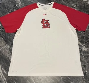 READ! St. Louis Cardinals Nike Center Swoosh Dri-Fit T Shirt Men’s XL White/Red - Picture 1 of 10
