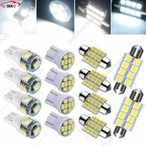 Luces LED interiores de coche 14 piezas cúpula mapa puerta matrícula bombillas blancas - Imagen 1 de 12
