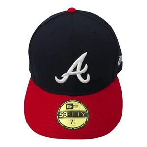 Atlanta Braves Fitted 7 1/2 Hat MLB Cap Embroidered Logo New Era 59Fifty - Picture 1 of 13