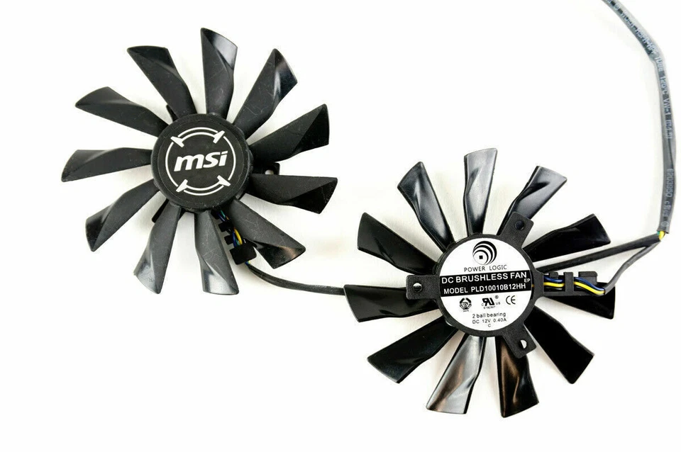 Pair Fans Cooler Fan For MSI R7 260X R9 280 PLD10010B12HH 95mm Graphics Card - Image 1 of 1