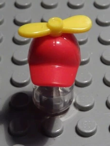 Lego Figur Zubehör Mütze Basecap Rot mit Propeller Gelb - Bild 1 von 1
