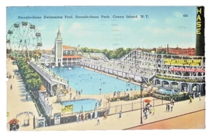 US CONEY ISLLAND, NY VINTAGE EARLY POST CARD 1916 - Picture 1 of 2