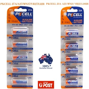23A 21/23 A23 23A 23GA 12V or 27A MN27 LR27A A27 L828 V27GA 12V PKCELL Alkaline - Picture 1 of 3