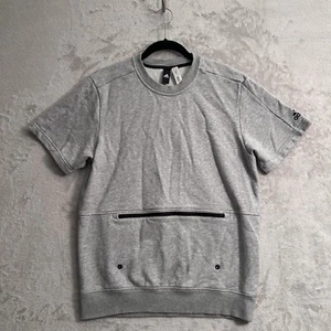 Adidas Men's Gray Black Pocket ICON Sport Workout Shirt Size M - Picture 1 of 7