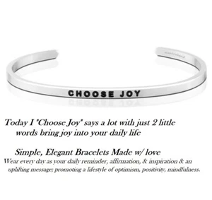 Brazalete de inspiración de mantraband ""Elige alegría"" afirmación mensaje - Imagen 1 de 12