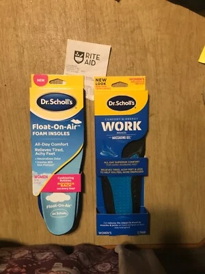 2 pr dr scholl's Mujer Zapato Talla Ajuste a Talla Trabajo Gel Plantilla Flotador Sobre Espuma de Aire Foto 1 de 4