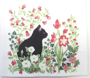 Alice's Cottage Cotton Flour Sack Kitchen Tea Towel Black Cat Oscar Holiday  NEW - Picture 1 of 1