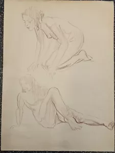 Vintage Original charcoal drawing of nude woman by William Greengrass 1896-1970 - Picture 1 of 20