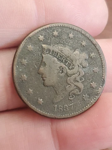 1837 Coronet Head Large Cent-Scarce Better Date Cover