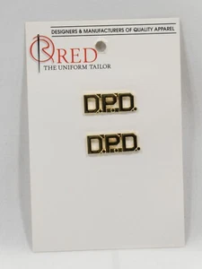 GALLS/RTUT 3/8" D.P.D. Letter Collar Brass Rank Insignia Gold Finish Sheriff PIN - Picture 1 of 4
