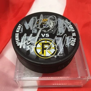 SIGNED Providence Bruins VS Manchester Monarchs Opening Night Hockey Puck SIGNED - Picture 1 of 6