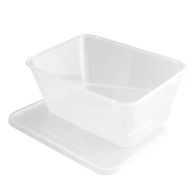1000ML EXTRA LARGE REUSABLE MICROWAVE FOOD CONTAINERS AND LIDS PLASTIC PORTION A - Image 1 of 4