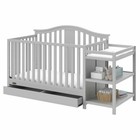Graco Solano 3 Piece Convertible Crib and Changer Set in Pebble Gray
