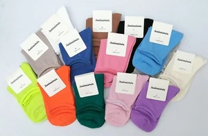 Comfortable Ladies Japanese Fashion Tube Ankle Socks 4-6.5 UK Bright Colours - Picture 1 of 31