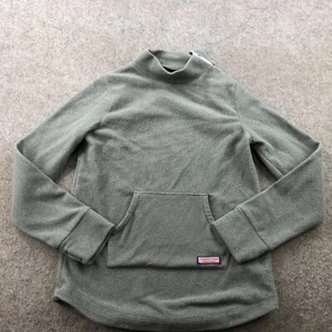Vineyard Vines Sweater Girls XL Gray Mock Neck 1/4 Button Preppy Casual Pullover - Picture 1 of 12
