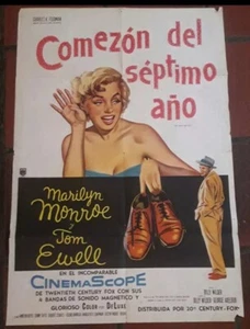 PÓSTER DE PELÍCULA ORIGINAL ARGENTINA RARO DE COLECCIÓN LOS SIETE AÑOS PICAZÓN MARILYN MONROE - Imagen 1 de 3