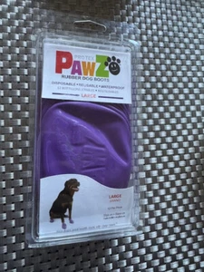 NEW PURPLE Rubber Dog Boots, LARGE 12-Pack, Reusable Waterproof by PawZ SEALED - Picture 1 of 1