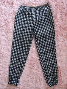 Mossimo Women's Size XS Black White Checker Pants Elastic Waist & Cuff Bottom - Picture 1 of 5