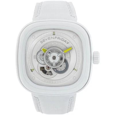 SevenFriday Men's Watch Caipi Automatic Power Reserve White Leather Strap P1C-04 - Image 1 of 3