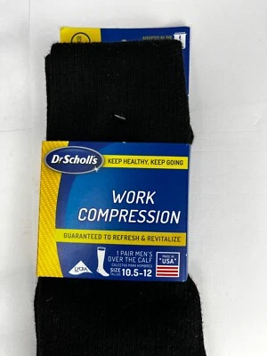 Dr. Scholls 1 PAR de calcetines de compresión de trabajo para hombre (10,5 - 12) negros Foto 1 de 3