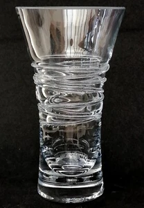 Glass Flower Vase Clear Spiral Design 16.5cm Marks & Spencer Decorative - Picture 1 of 10