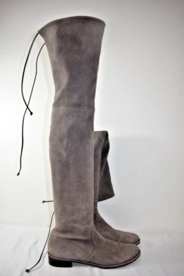 Botas Stuart Weiztman Gris Gamuza Sobre la Rodilla 10US Punta Redonda En Oferta rg Foto 1 de 4